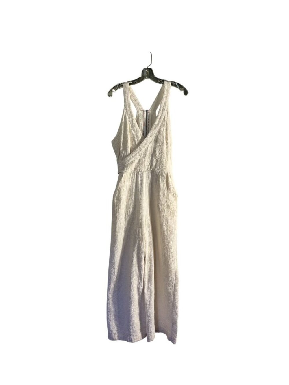Anthropologie Demi Textured Jumpsuit in a cream featuring a wide-leg design - Picture 4 of 15